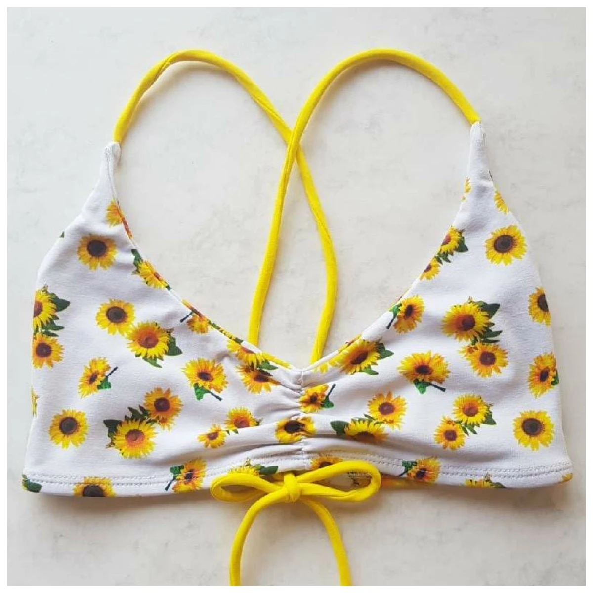 Top 'Girasoles' blanco