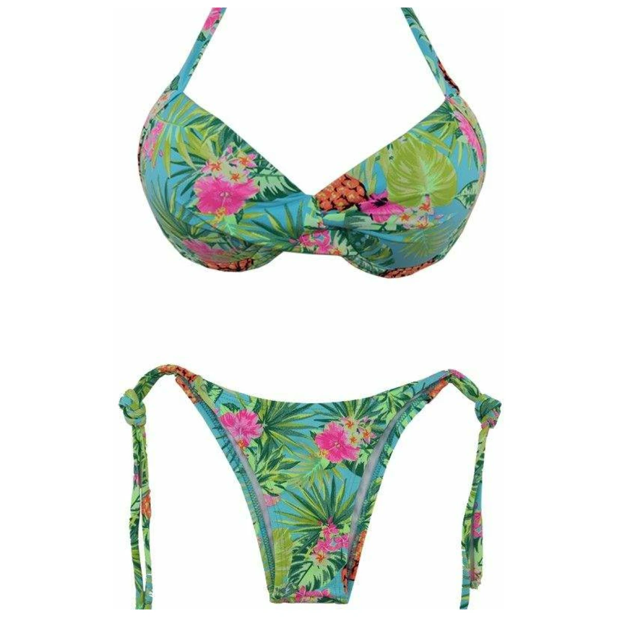 TOP CASCO MEIA TAÇA 'FLOR DE PIÑA'