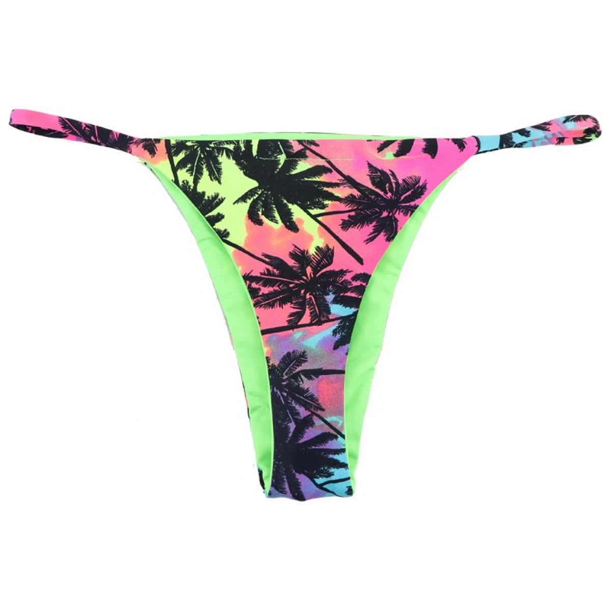 TANGA FINA DUPLA 'NEON PALMS'