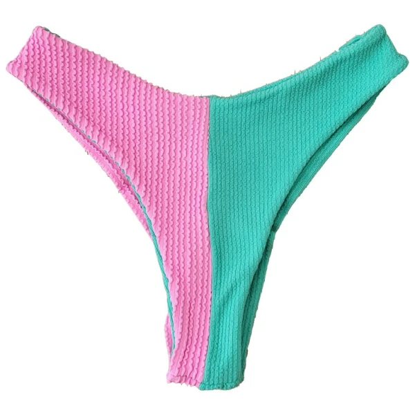 Tanga alta V bikini texturizado 'Bicolor Sweet'