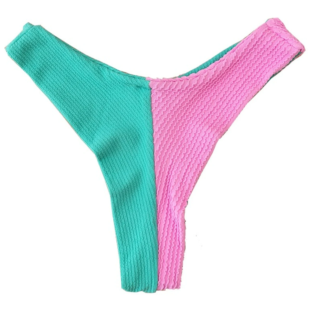 Tanga alta V bikini texturizado 'Bicolor Sweet'