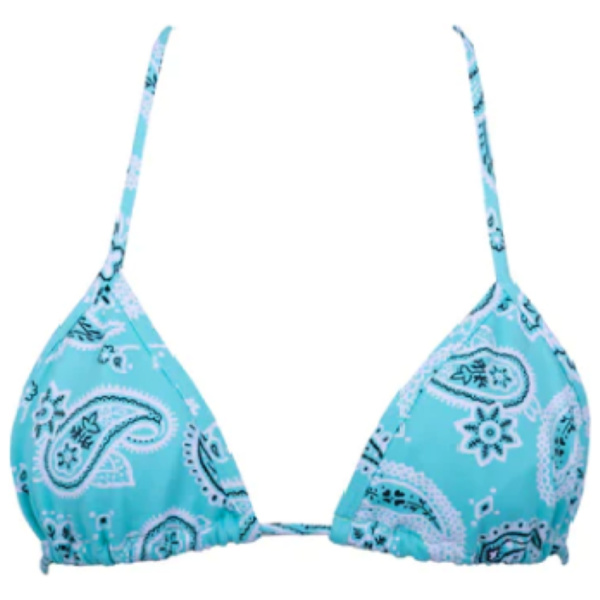 Top bikini triangulo cortina 'Paisley Aqua'