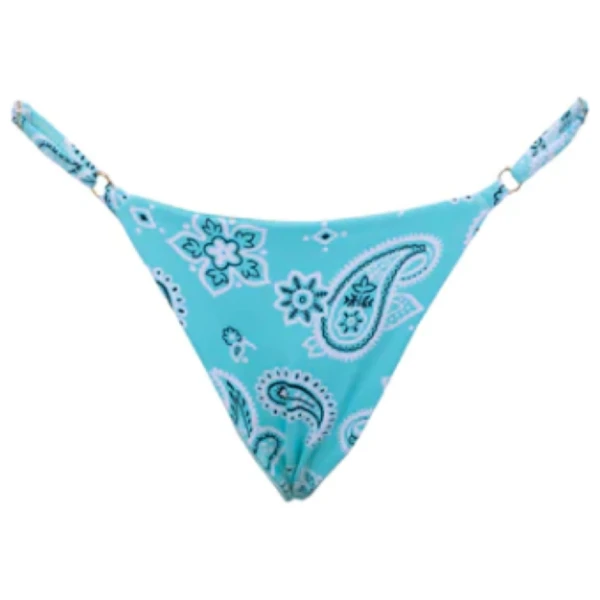 Bikini Tanga fina dupla. Regulable 'Paisley AQUA'